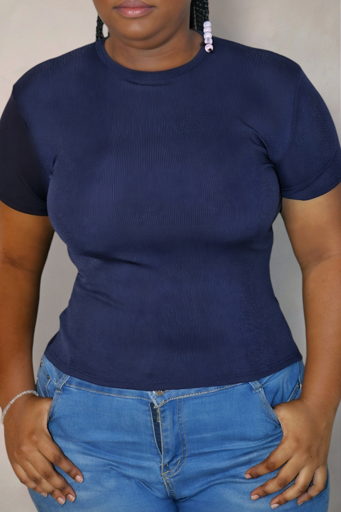 High Neckline BabyTee Uncropped Rib