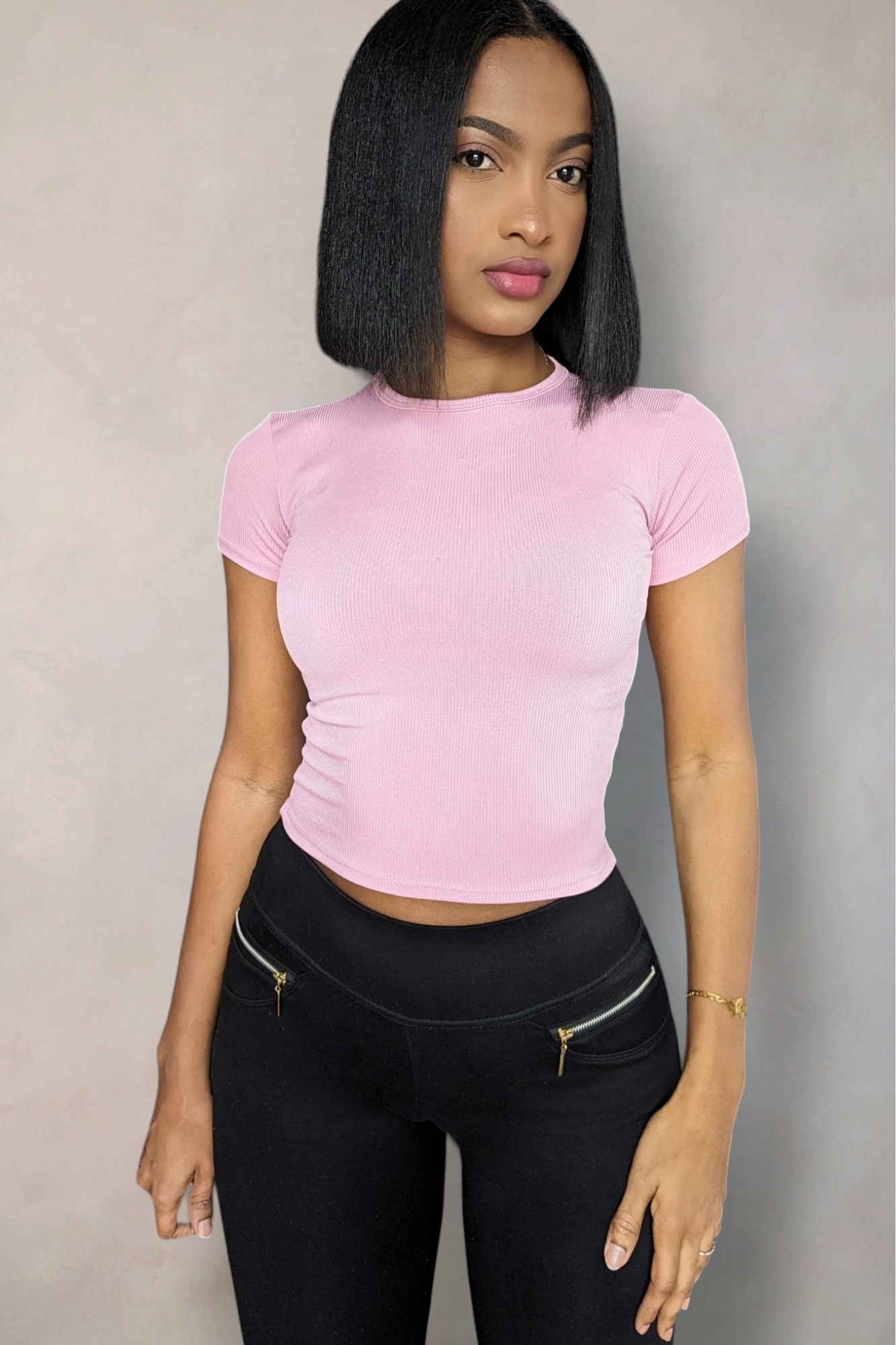 High Neckline BabyTee Ribbed